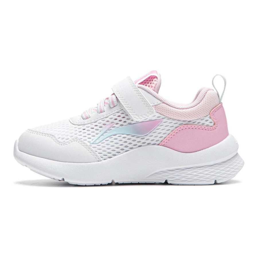 Li-Ning YOUNG Li Ning YOUNG Cushioning Abrasion Resistant Cushioning, Wear Resistant Low top Kids Lifestyle Shoes White Pink Kids'