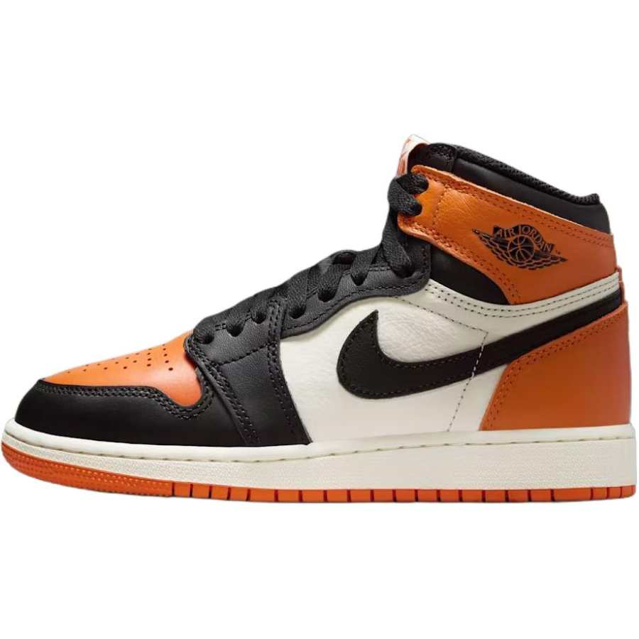 Jordan Jordan Air Jordan 1 High top Children's Basketball Shoes Black White Orange Children Aged 3 7 Years Old