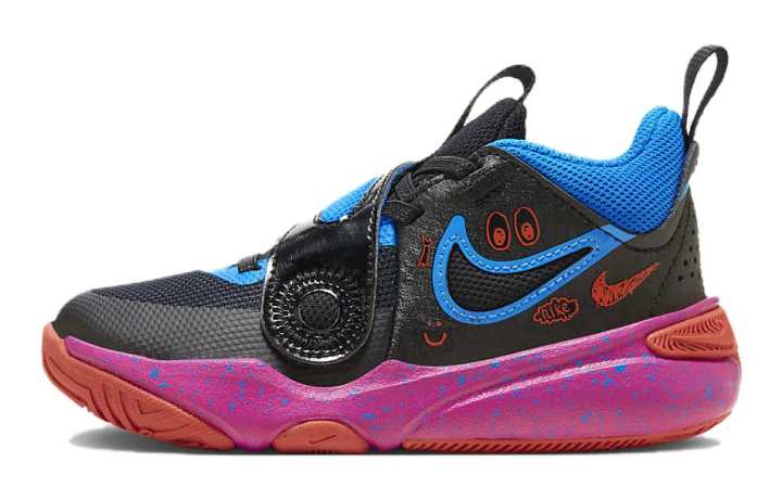 Nike Nike Team Hustle D 11 Low top Children's Basketball Shoes Blue Black Kids'