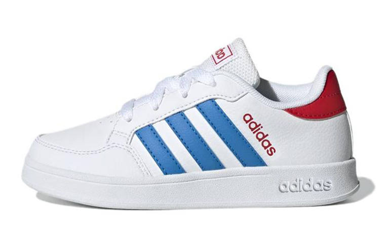 Adidas Neo Breaknet Synthetic Leather Abrasion Resistant Abrasion Resistant Low top Skateboard Shoes White Blue Kids'