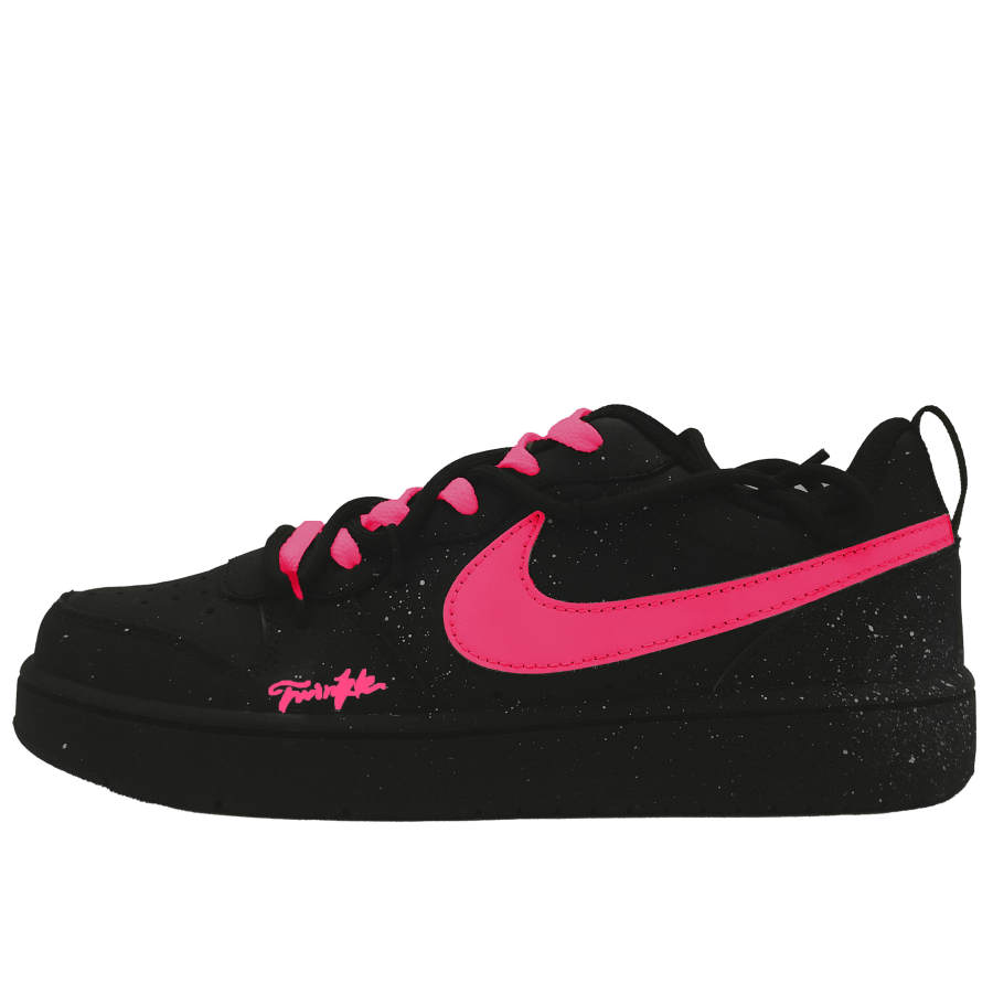 Nike Nike Court Borough Leather Slip Resistant Abrasion Resistant Low top Kids' Skateboarding Shoes Rose Red Teenagers