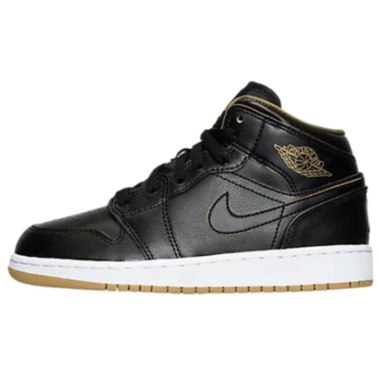 Jordan Jordan Air Jordan 1 High top Basketball Shoes Black Gold Unisex