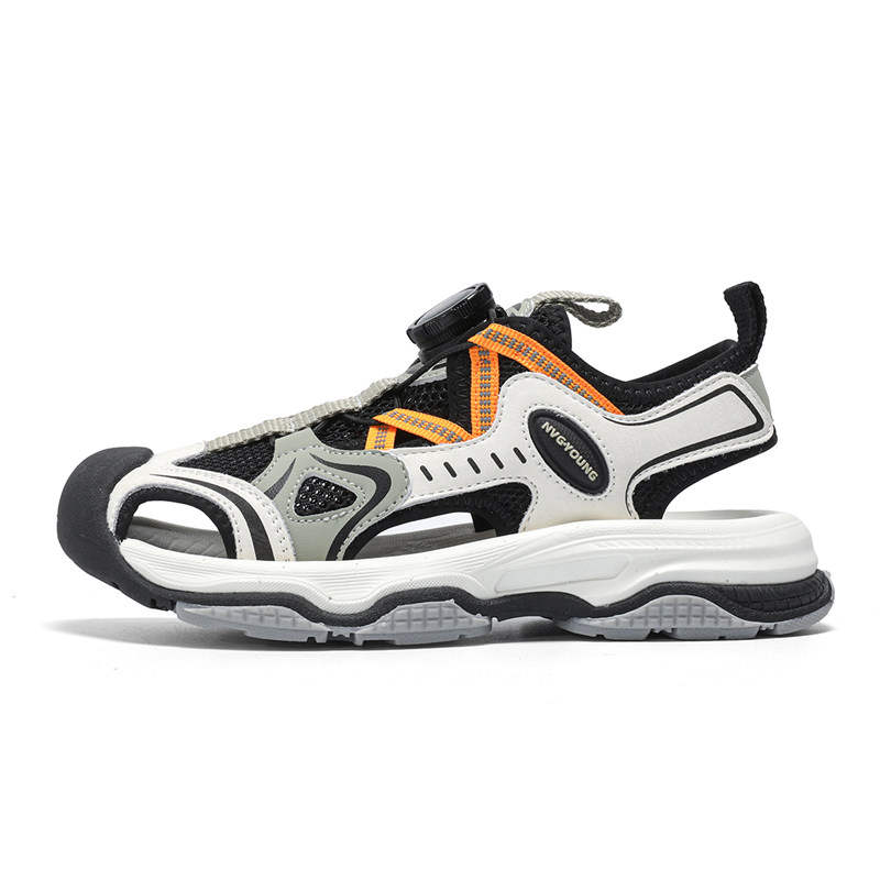 NAVIGARE Mesh Breathable Moisture Wicking Breathable Moisture Wicking Low top Sandal Black Orange Kids'