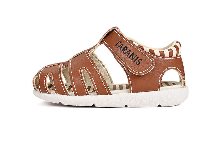 TARANIS Slip Resistant Slip Resistant Low top Toddler Shoes Brown Infant And Toddler