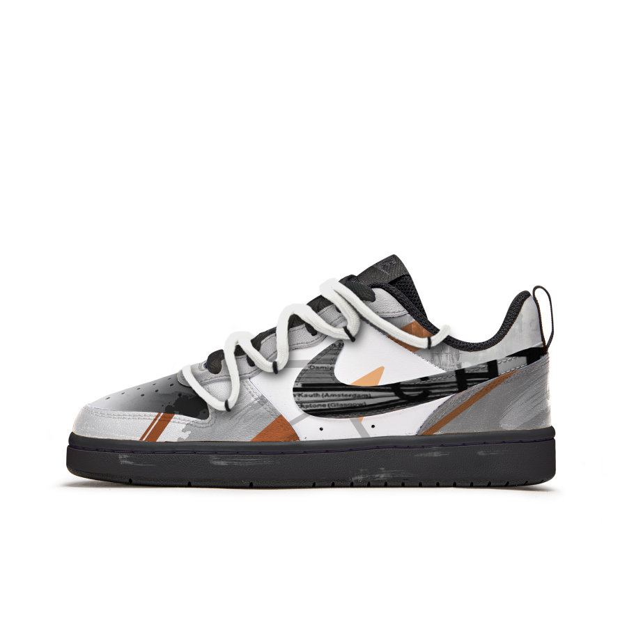 Nike Nike Court Borough Slip Resistant Cushioning Abrasion Resistant Low top Kids' Skateboarding Shoes Gray Teenagers