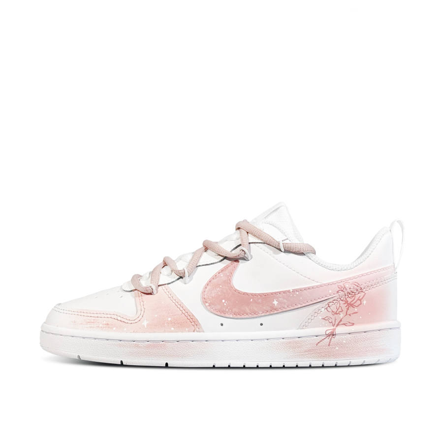 Nike Nike Court Borough Starry Sky Rose Low top Kids' Skateboarding Shoes Pink White Teenagers