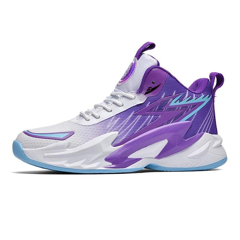 KUDING Mesh Cushioning Slip Resistant Abrasion Resistant Mid top Basketball Shoes Unisex