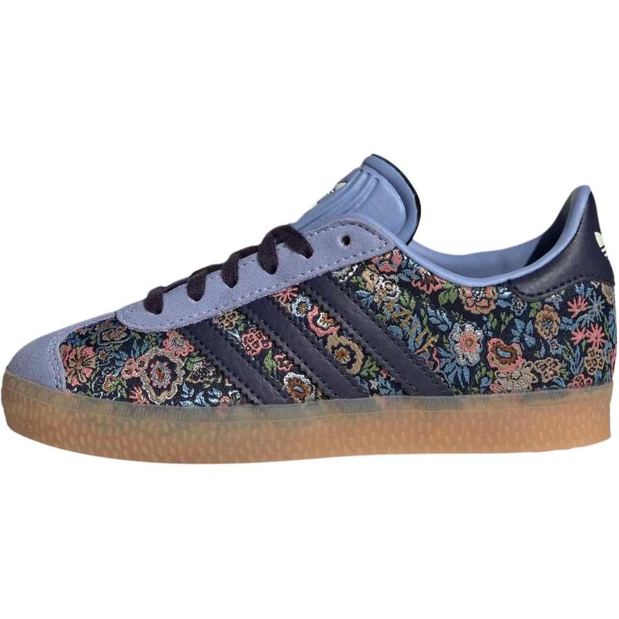Adidas Originals x Liberty Of London Gazelle Low top Kids' Skateboarding Shoes Blue Black Children Aged 3 7 Years Old