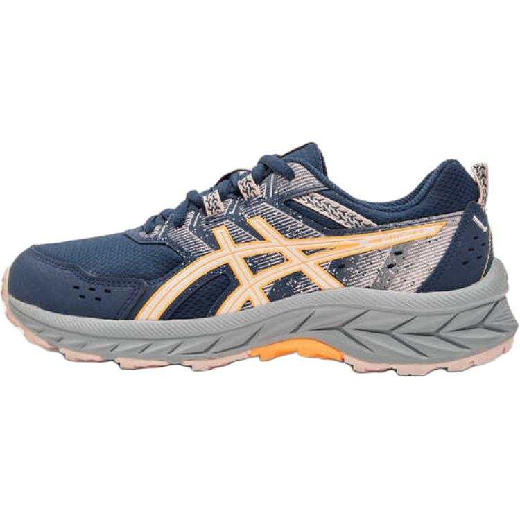 ASICS Gel Venture 9 Abrasion Resistant Rebound Breathable Support Low top Kids' Running Shoes Blue Yellow Teenagers