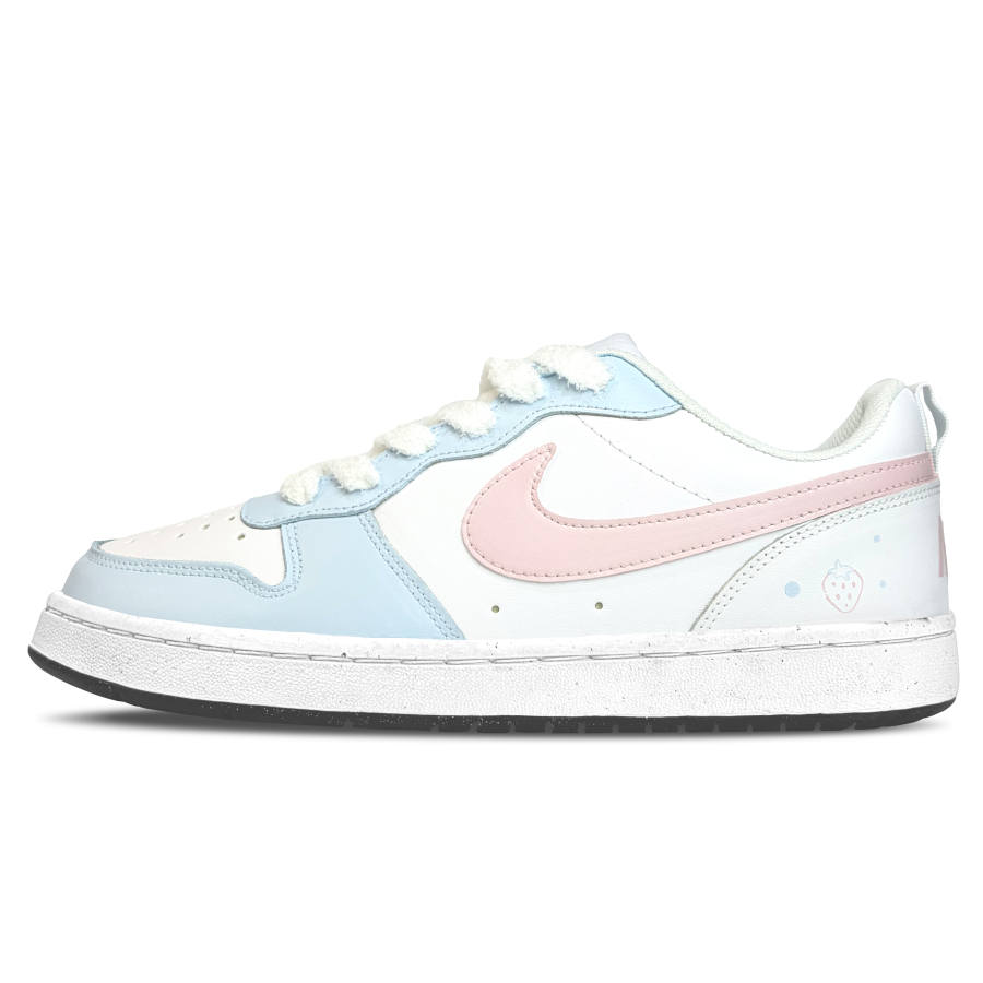 Nike Nike Court Borough Light Blue Berry Abrasion Resistant Abrasion Resistant Low top Kids' Skateboarding Shoes Blue Pink