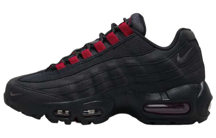Nike Nike Air Max 95 'Black Red' Abrasion Resistant Breathable Low top Sports Casual Shoes Black Red Unisex