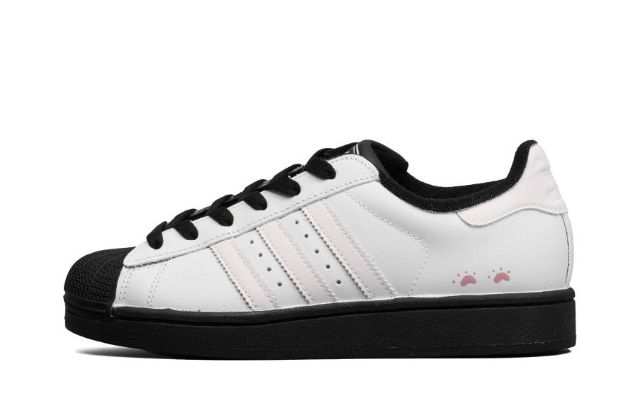 Adidas Originals Superstar 2 Fashion Trend Low top Kids' Skateboarding Shoes Black White Pink Unisex