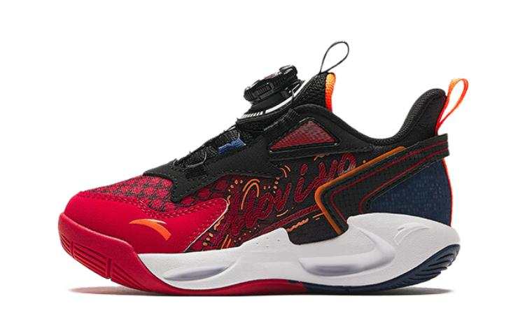 Antakids Cushioning, Wear Resistant Low top Children's Basketball Shoes Black Red Children Aged 3 7 Years Old