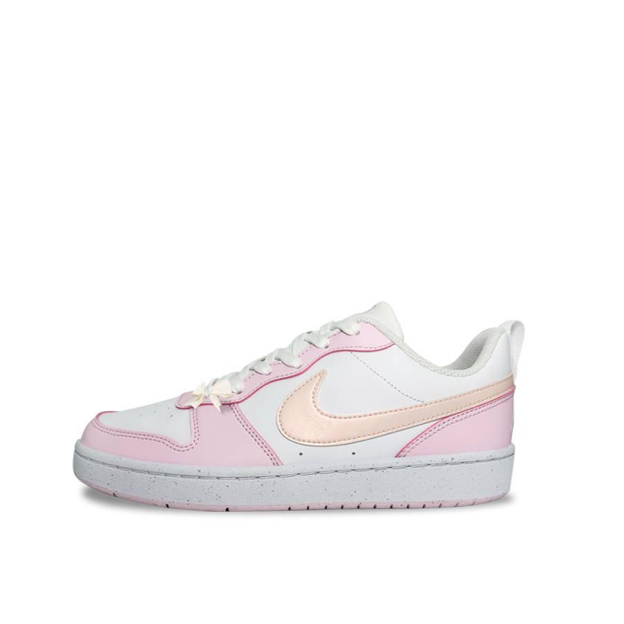 Nike Nike Court Borough Low Synthetic Leather Slip Resistant Abrasion Resistant Low top Skateboard Shoes Pink Kids'