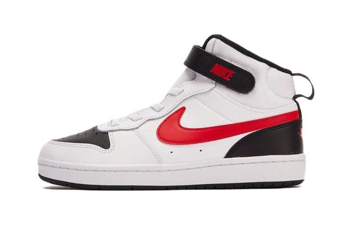Nike Nike Mid 2 Comfortable Mid top Skateboard Shoes White Black Red Children Aged 3 7 Years Old
