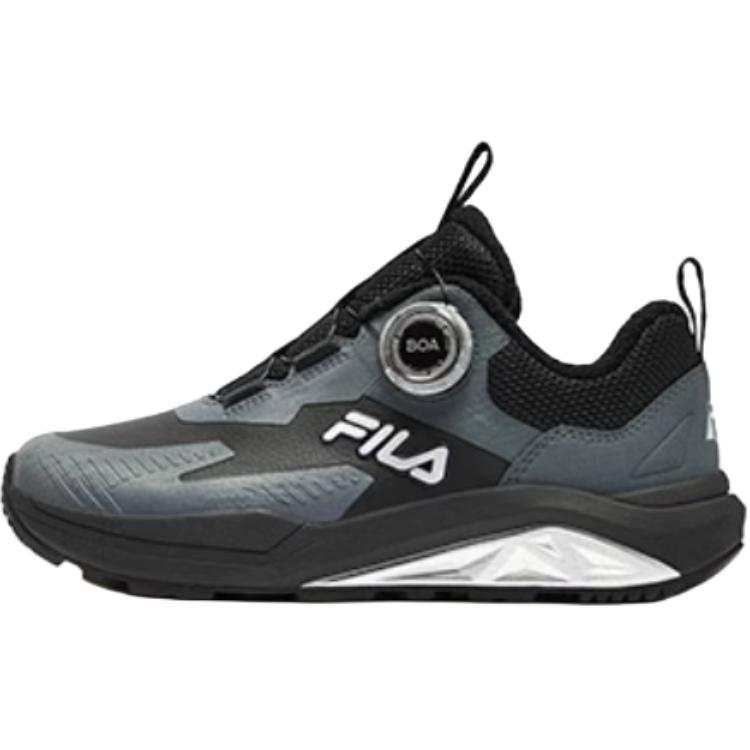 FILA KIDS BOA Mountain Cat Abrasion Resistant Thermal Low top Kids' Outdoor Shoes Black Gray Kids'