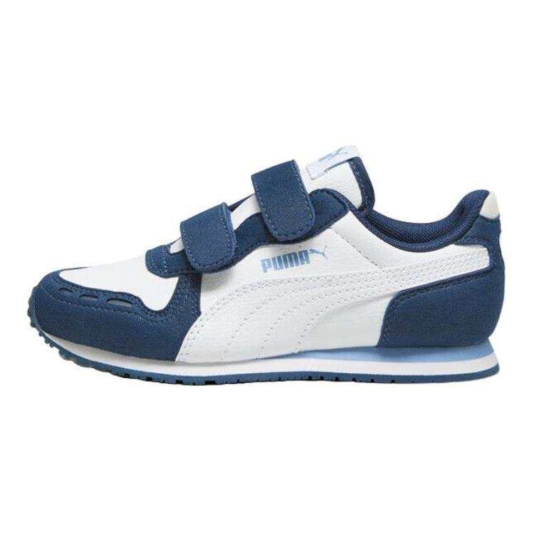 PUMA Cabana Racer Comfortable And Lightweight Abrasion Resistant Low top Kids Lifestyle Shoes White Cyan Kids'