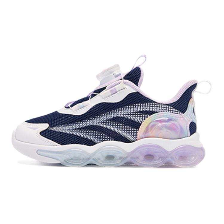 QIAODAN Synthetic Leather Slip Resistant Cushioning Abrasion Resistant Low top Kids' Running Shoes Blue Purple Kids'