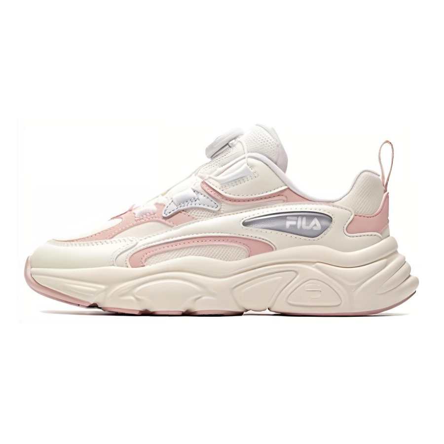 FILA KIDS Slip Resistant Abrasion Resistant Low top Kids' Running Shoes White Pink