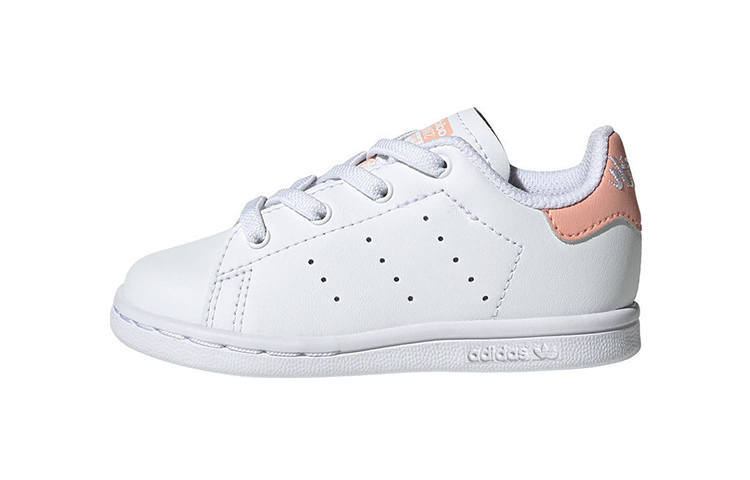 Adidas Originals STAN SMITH El I Slip Resistant Low top Toddler Shoes White Pink Infant And Toddler
