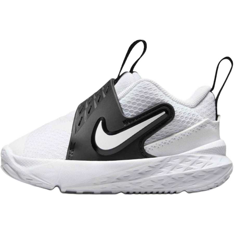 Nike Nike Team Hustle D 12 Slip Resistant Abrasion Resistant Low top Toddler Shoes White Black Infant And Toddler