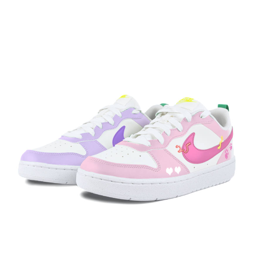 Nike Nike Court Borough Low Recraft Bg Slip Resistant Abrasion Resistant Low top Kids' Skateboarding Shoes Purple Pink