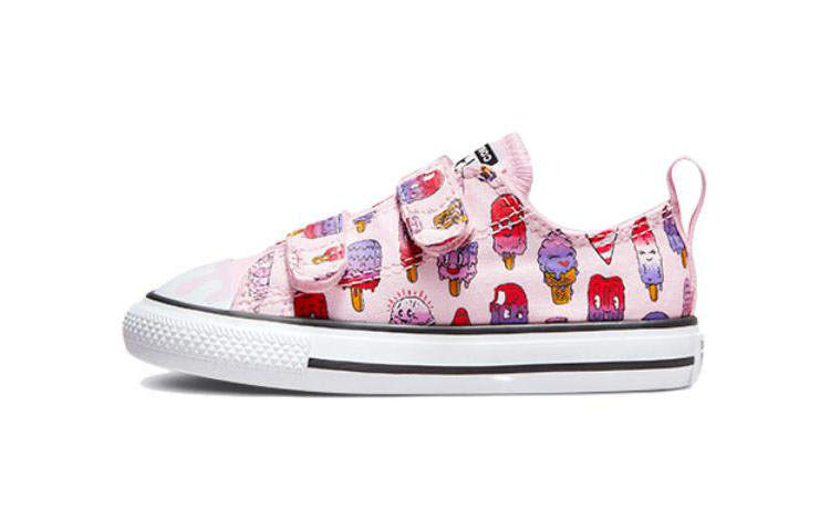 Converse Chuck Taylor All Star Canvas Wear resistant And Lightweight Low top Toddler Shoes Pink Purple