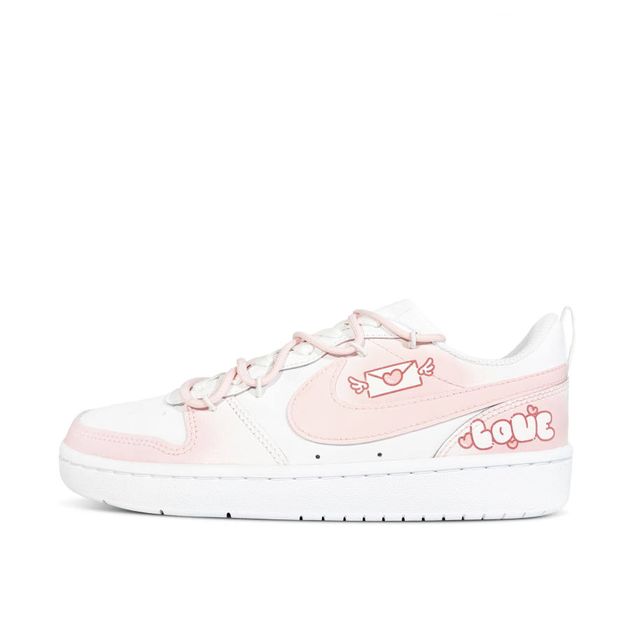 Nike Nike Court Borough Leather Low top Kids' Skateboarding Shoes Pink White Teenagers