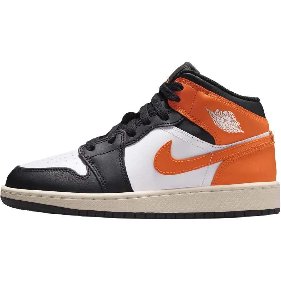 Jordan Jordan 1 Mid top Basketball Shoes White Black Unisex