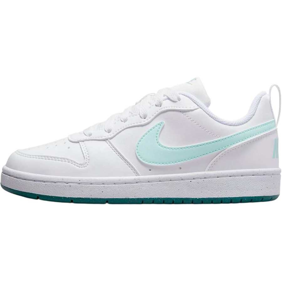Nike Nike Court Borough Synthetic Leather Slip Resistant Cushioning Low top Skateboard Shoes White Green Unisex
