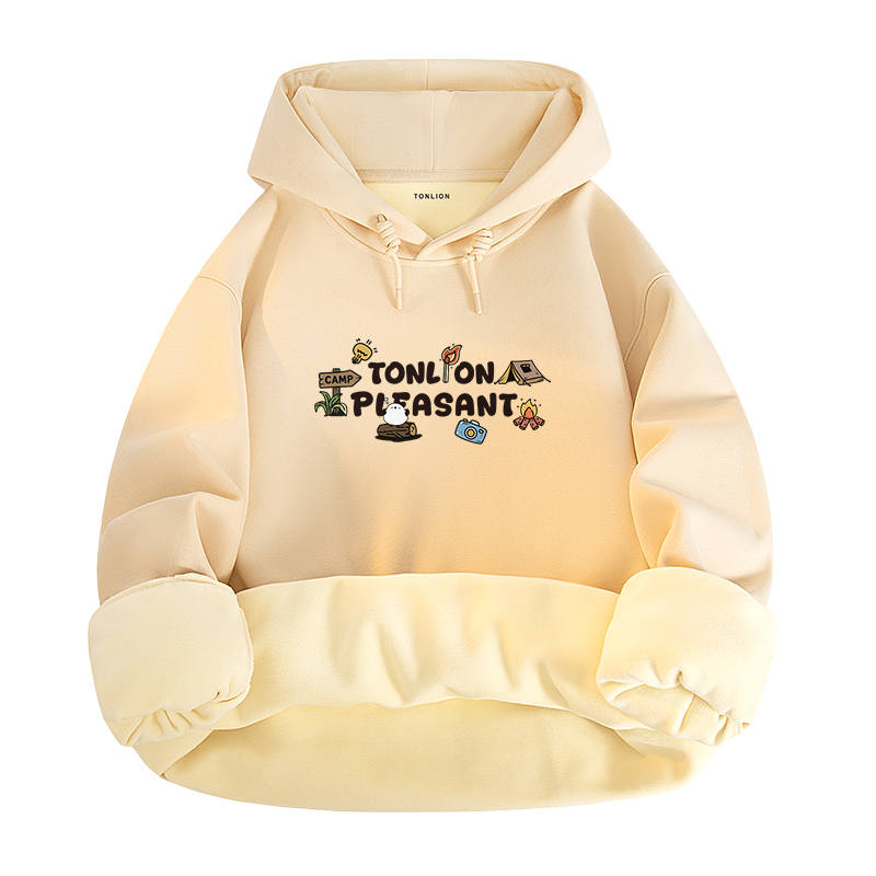 Tonlion Sweatshirts Unisex Hooded Thickened Heavyweight