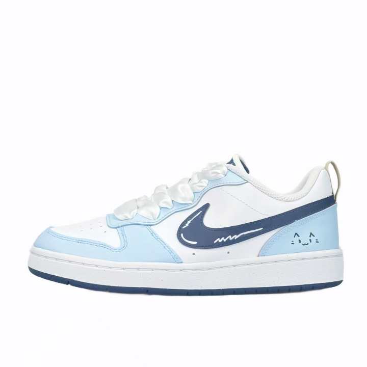 Nike Nike Court Borough Cloudy Cat Shadow Cushioning Abrasion Resistant Breathable Low top Kids' Skateboarding Shoes Unisex