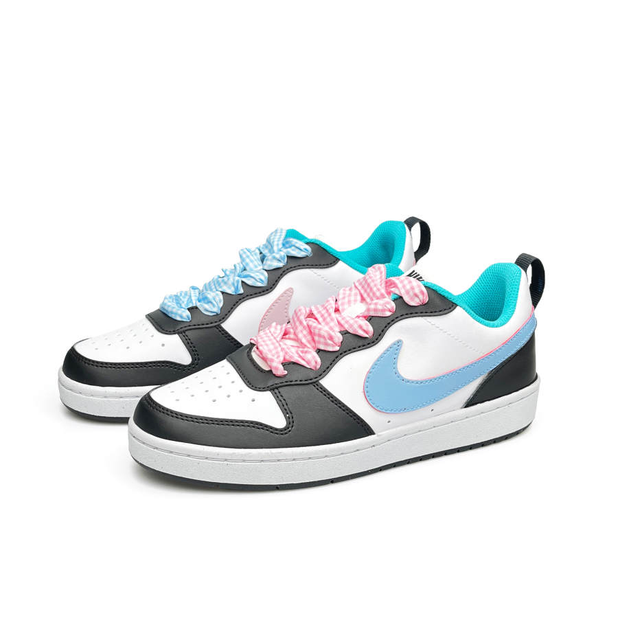 Nike Nike Court Borough Low Synthetic Leather Breathable Low top Kids' Skateboarding Shoes White Teenagers