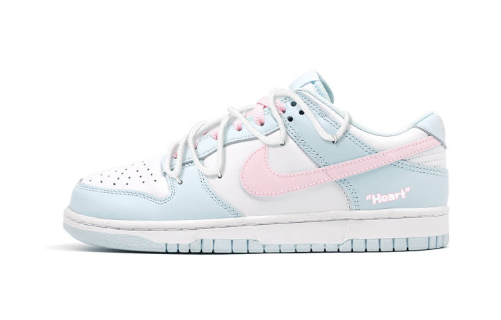 Nike Nike Dunk Fresh Peach Slip Resistant And Breathable Low top Kids' Skateboarding Shoes Blue Pink Kids'