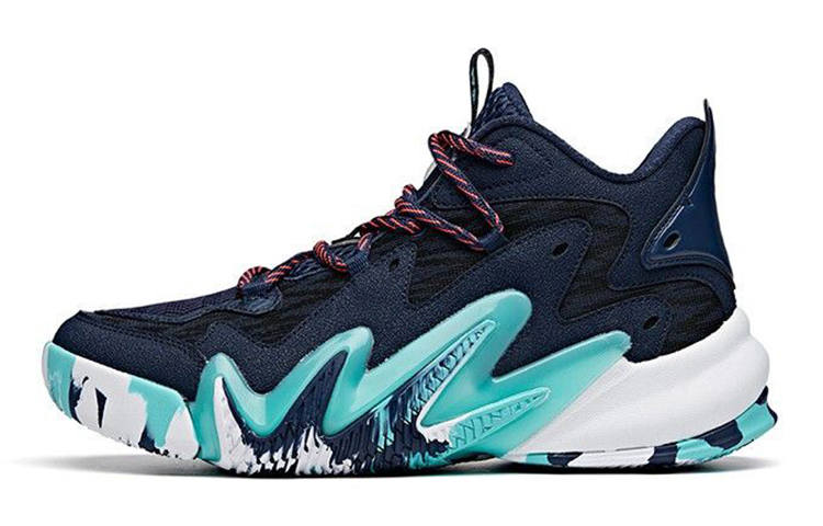 Antakids Berserk 2 Slip Resistant Abrasion Resistant Mid top Basketball Shoes Blue White Kids'