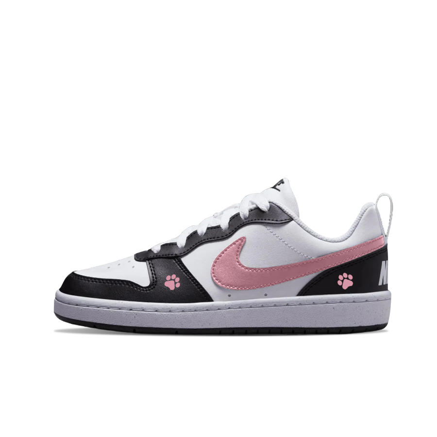 Nike Nike Court Borough Slip Resistant Abrasion Resistant Low top Kids' Skateboarding Shoes Black Pink Teenagers