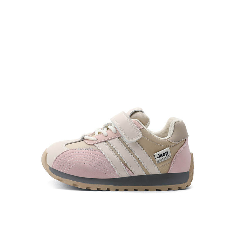 Jeep Anti Kick Abrasion Resistant Anti Kick And Abrasion Resistant Low top Kids Lifestyle Shoes Ivory White/Peach Pink