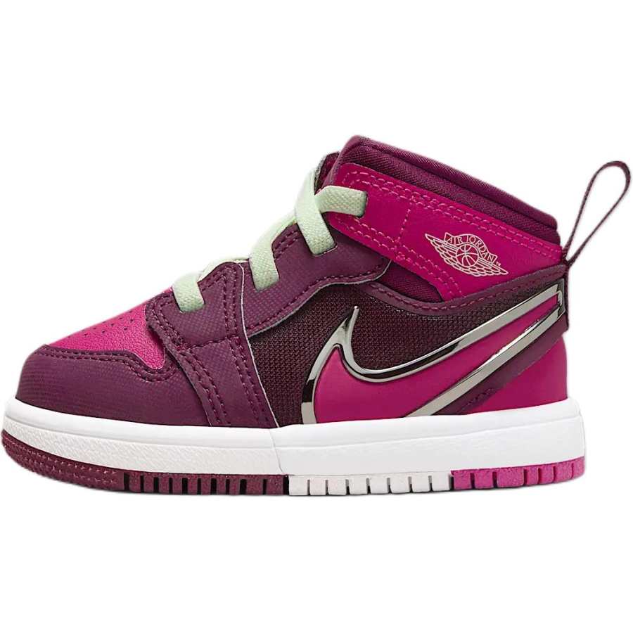 Jordan Jordan 1 Slip Resistant Abrasion Resistant Mid top Toddler Shoes Purple Pink Infant And Toddler