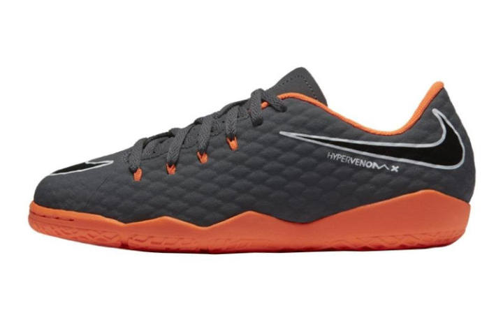 Nike Nike HypervenomX Phantom 3 Academy IC Slip Resistant Cushioning Abrasion Resistant Low top Soccer Shoes Gray Orange