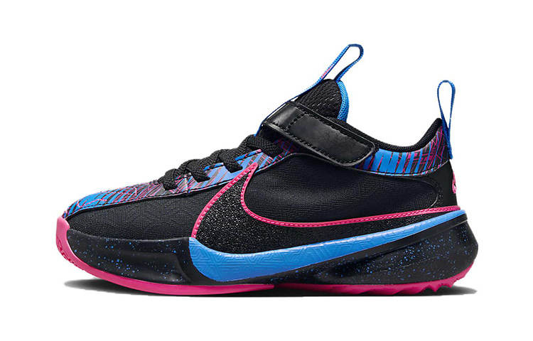 Nike Nike Freak 5 Abrasion Resistant Low top Children's Basketball Shoes Black Blue Pink Kids'