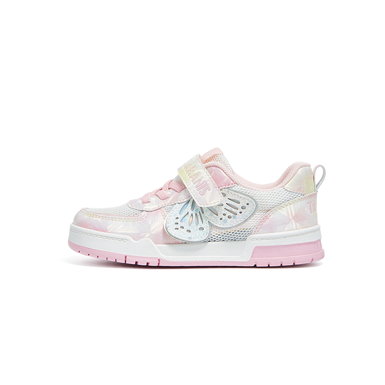 TARANIS Slip Resistant Abrasion Resistant Low top Kids' Skateboarding Shoes Pink/White Children Aged 3 7 Years Old