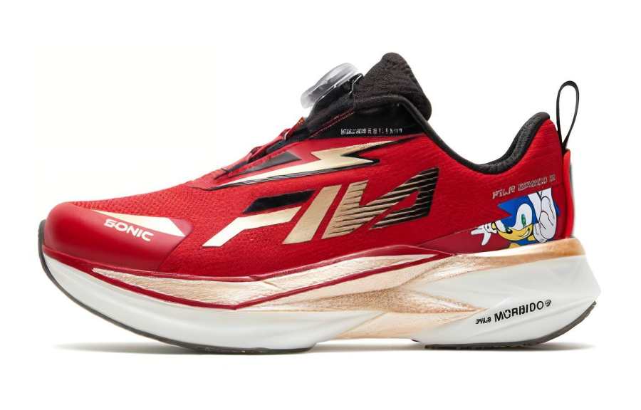 FILA KIDS Abrasion Resistant Abrasion Resistant Low top Kids' Running Shoes Red White Teenagers