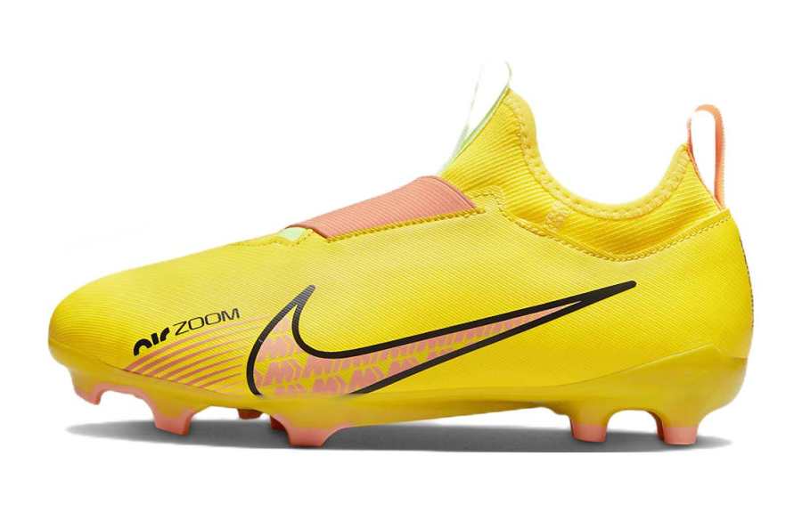 Nike Nike Zoom Vapor 15 Academy Slip Resistant Cushioning Abrasion Resistant Mid top Soccer Shoes Yellow Kids'
