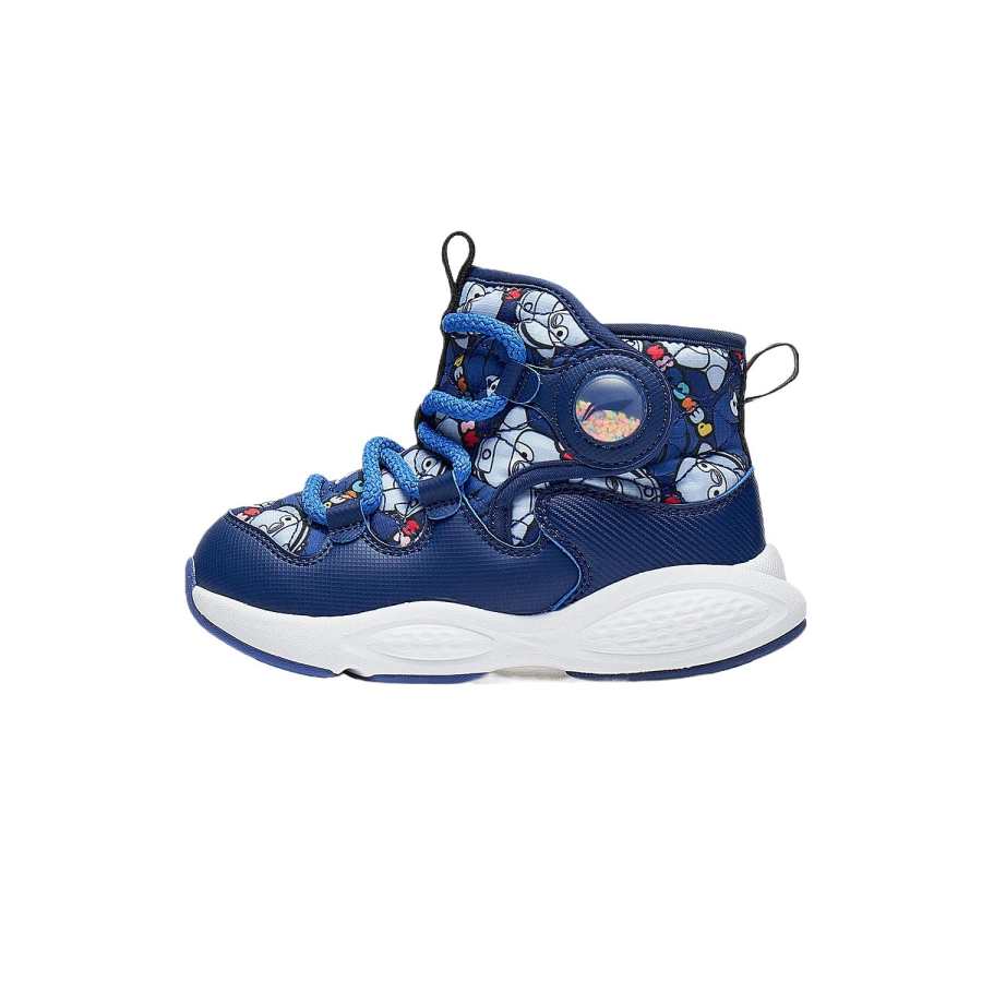 Li-Ning YOUNG Li Ning YOUNG Sportlife Synthetic Leather, Textile Thermal High top Kids' Outdoor Shoes Navy/Clear Sky Blue
