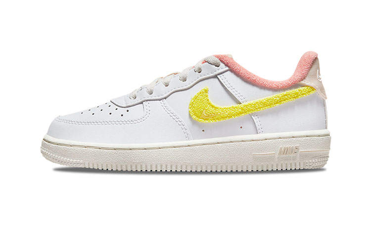 Nike Nike Air Force 1 Casual Low top Kids' Skateboarding Shoes White Yellow Children Aged 3 7 Years Old