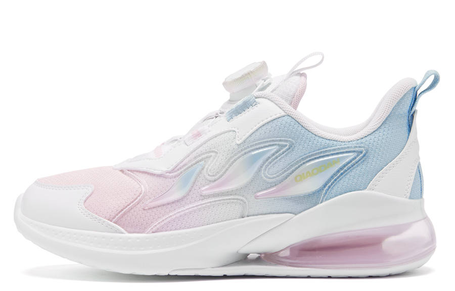 QIAODAN Cushioning Abrasion Resistant Cushioning, Wear Resistant Low top Kids' Running Shoes Jordan White Crescent Blue