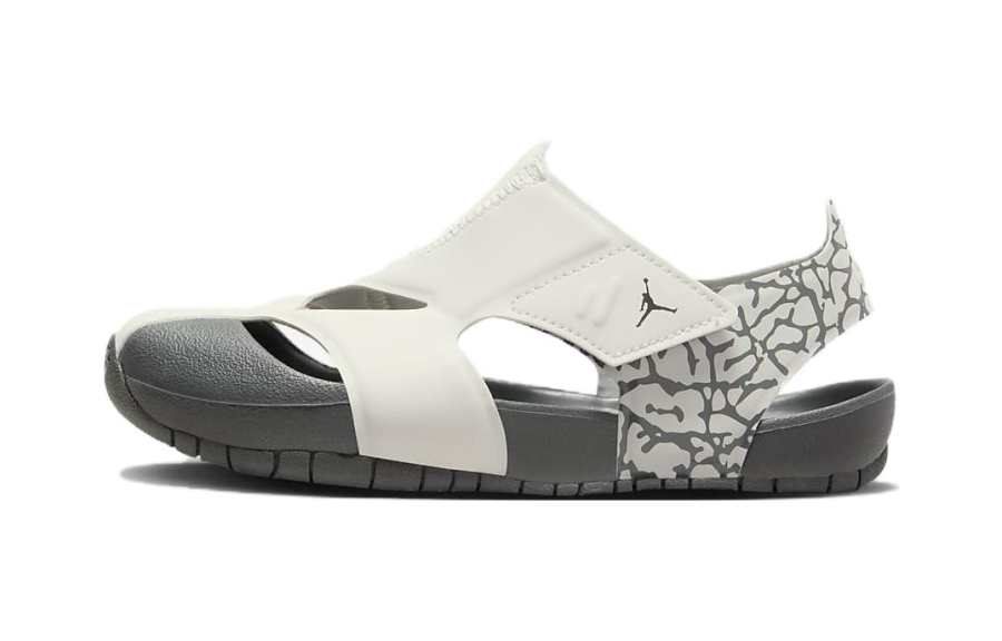 Jordan Jordan Flare Slip Resistant Anti Kick Children's Sandals White Gray Children Aged 3 7 Years Old