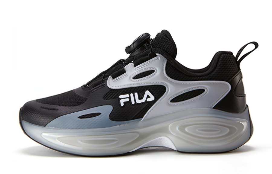 FILA KIDS Boa Slip Resistant, Abrasion Resistant, Breathable Casual Shoes Black Teenagers