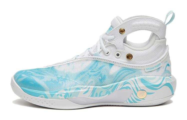 Antakids KT8 Comfortable Slip Resistant Cushioning Mid top Basketball Shoes Glacier Blue Teenagers