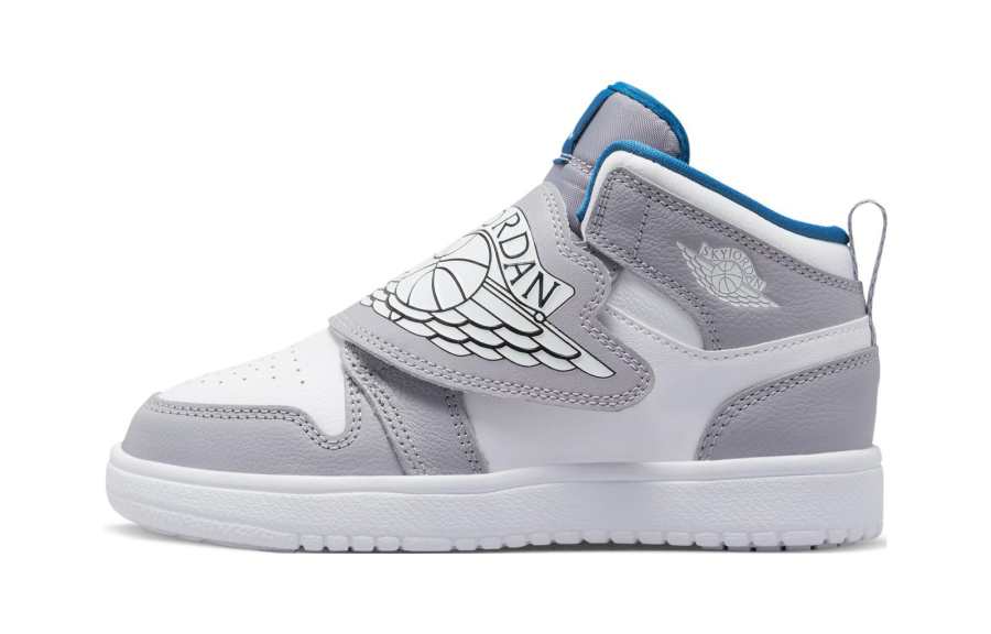 Jordan Jordan Air Jordan 1 Children's Basketball Shoes Gray Blue Children Aged 3 7 Years Old